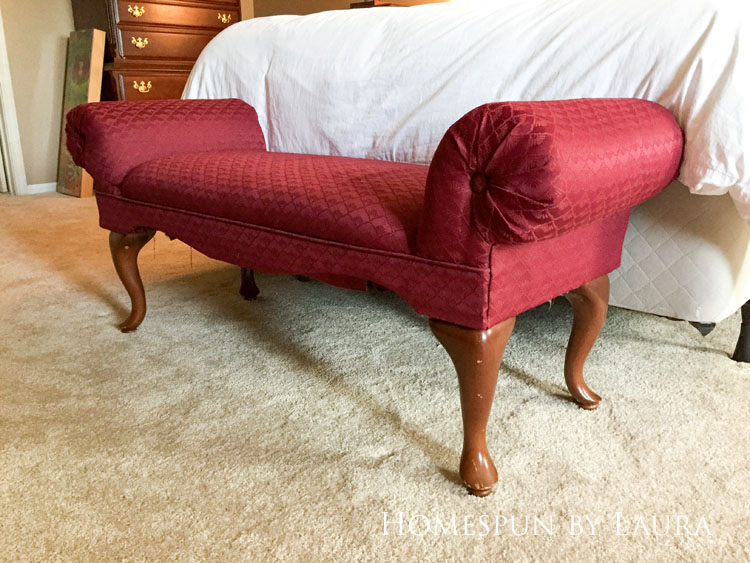 Upholstered bench: the Before