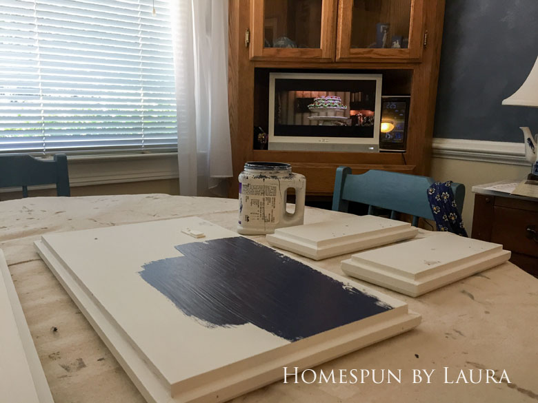 $75 DIY Powder Room (and Pantry!) Update: One Room Challenge Week 2 | Homespun by Laura | DIY vanity update: Painting the cabinet doors