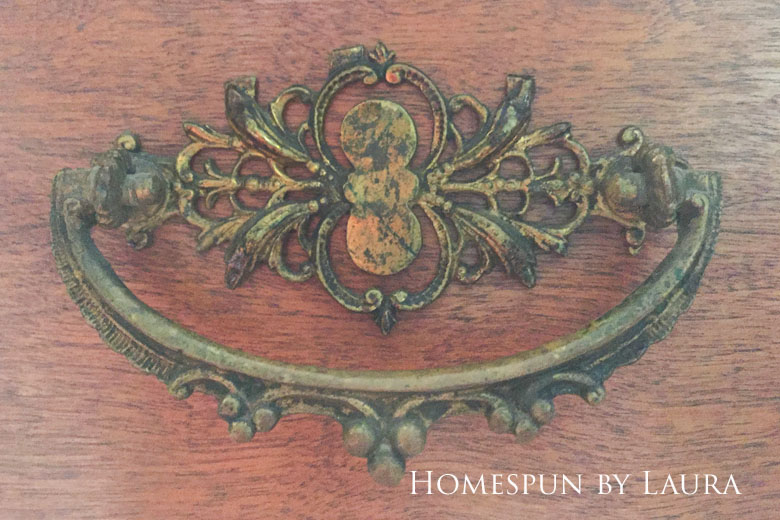 Cleaning antique brass hardware so it shines! | Homespun by Laura