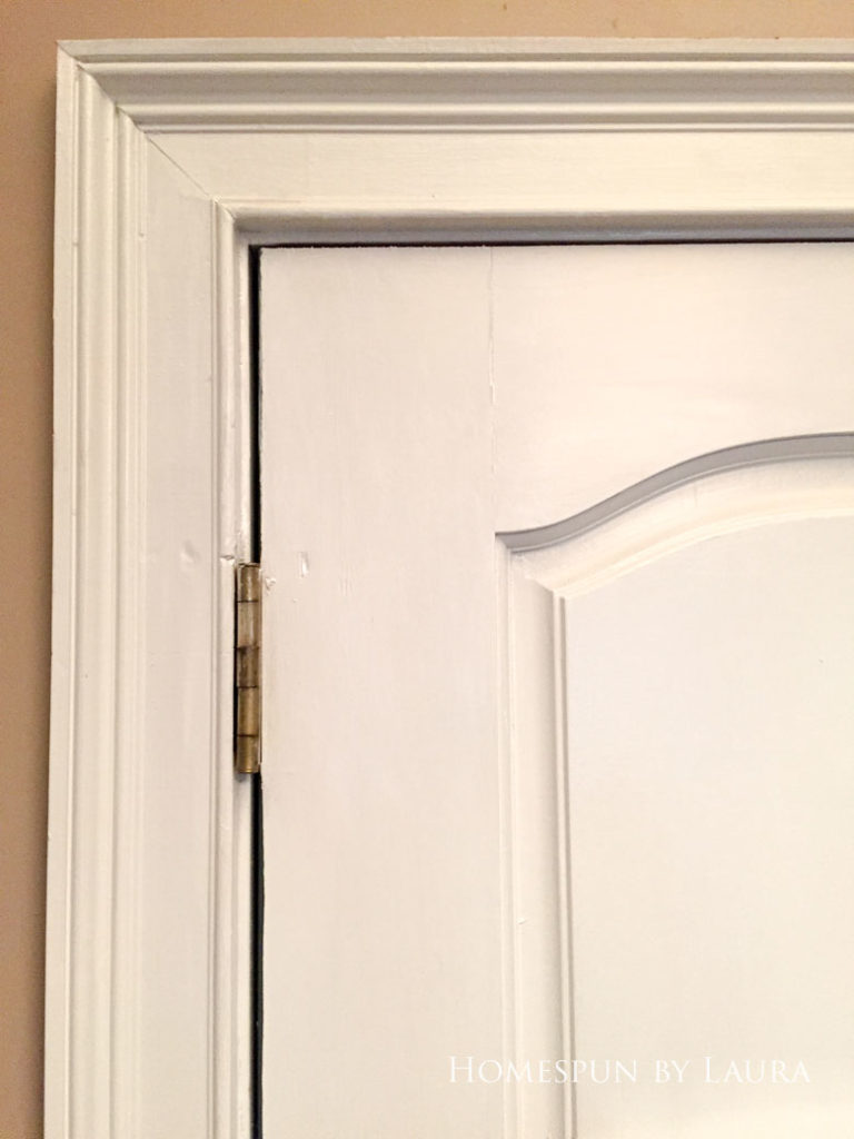 Painted the dingy and chipping front door interior | Homespun by Laura