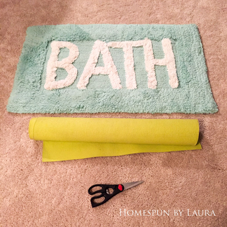 DIY NON-SKID RUG BACKING FROM OLD YOGA MAT | Homespun by Laura