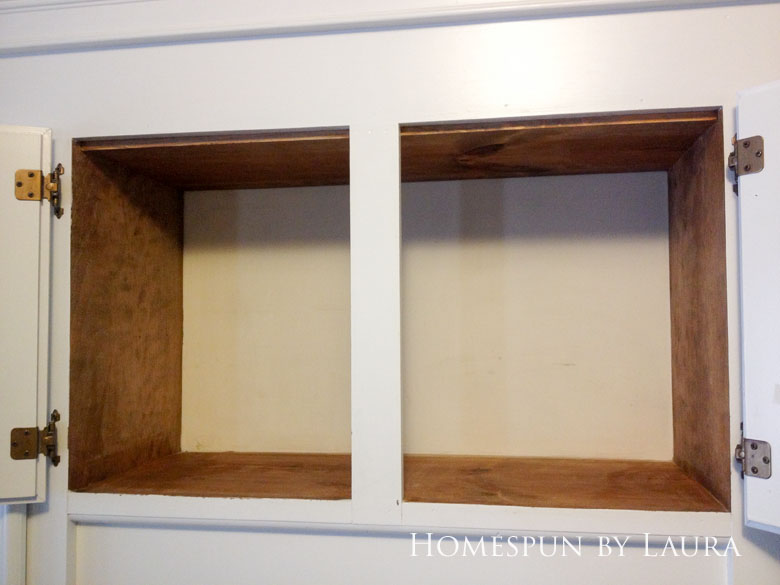 $75 DIY Powder Room (and Pantry!) Update: One Room Challenge Week 6 | Homespun by Laura | Organizing the Pantry - creating usable and convenient storage in the cabinet above the kitchen sink