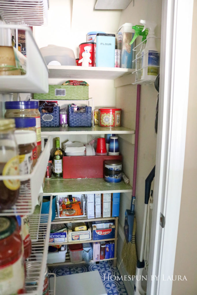 $75 DIY Powder Room (and Pantry!) Update: One Room Challenge Week 6 | Homespun by Laura | Organizing the Pantry