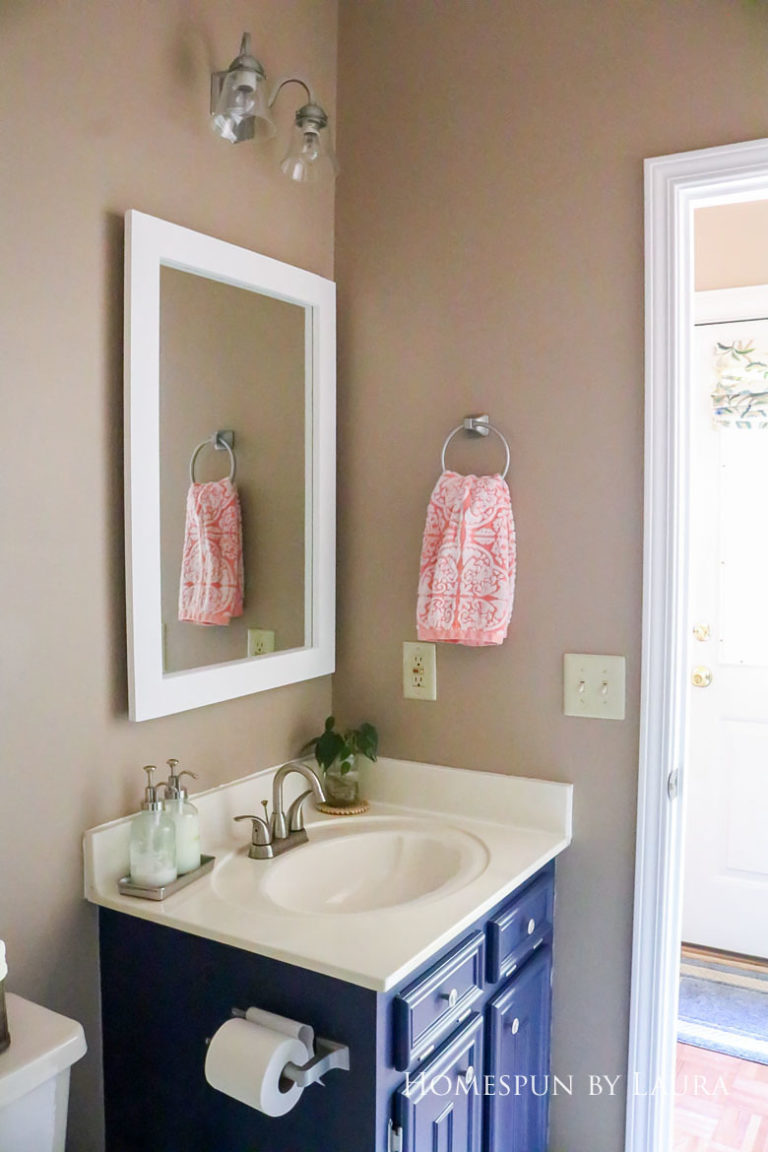 $75 DIY Powder Room (and Pantry!) Update: One Room Challenge Reveal | Homespun by Laura | Budget half bathroom makeover