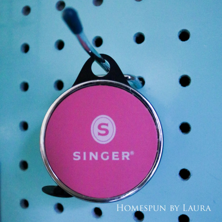 High quality retractable tape measure by Singer - and it's pink! | Homespun by Laura