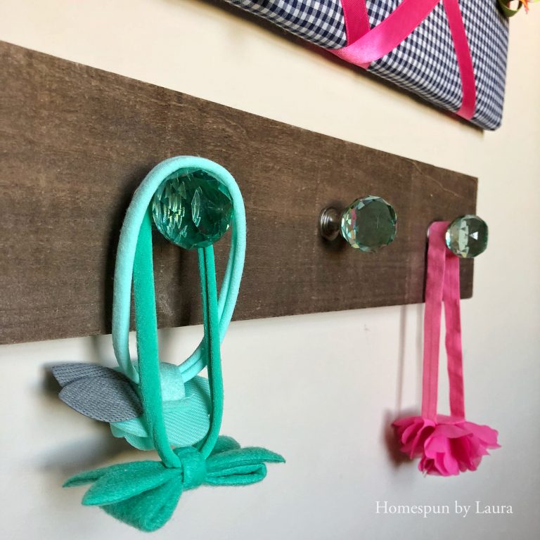 Nursery closet hairbow wall storage and display - Fall 2018 One Room Challenge