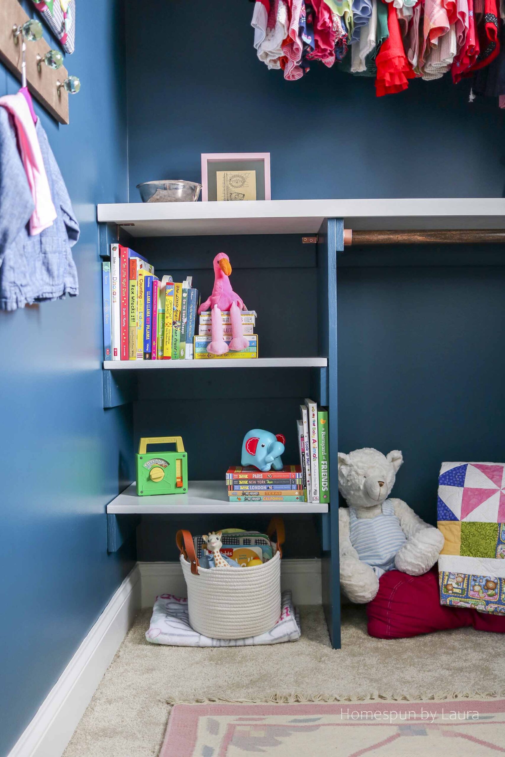 DIY AFFORDABLE CLOSET SHELF💕 We dont have a closet in our nursery