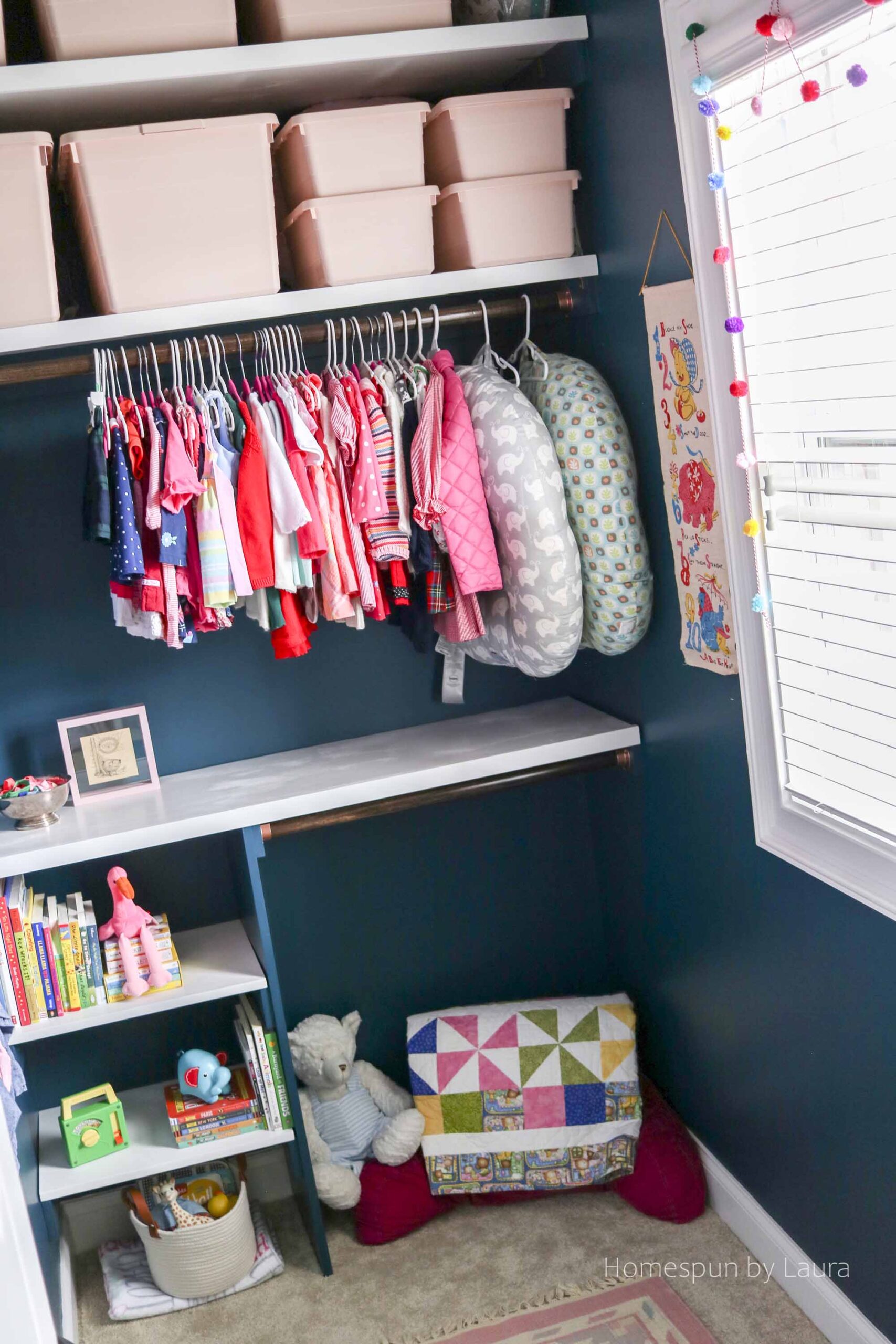 DIY Closet Shelving System - create an organized, functional, and pretty closet for under $250!