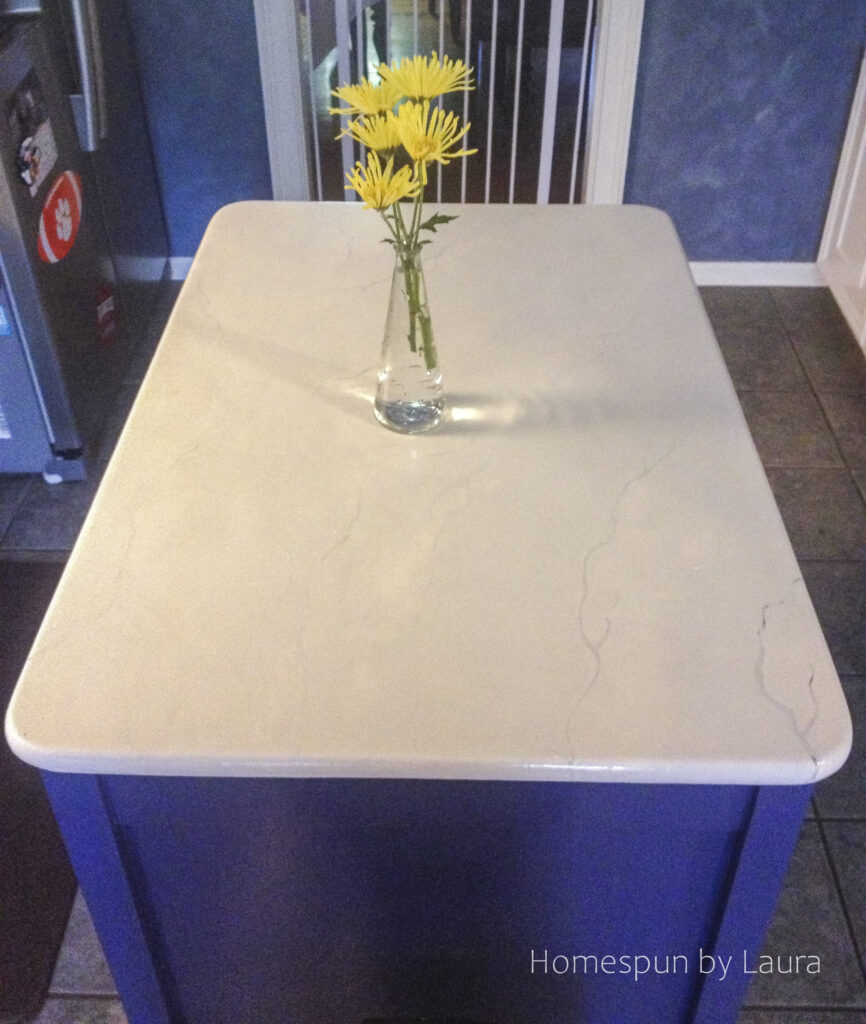 DIY painted marble island counter top