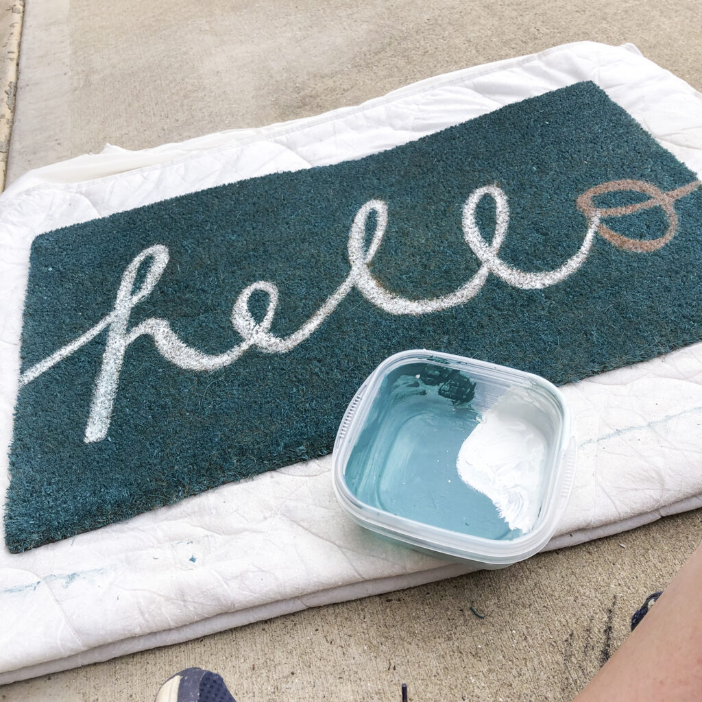 DIY Front Porch Refresh | simple ideas for big impact changes | How to repaint coir doormat budget diy