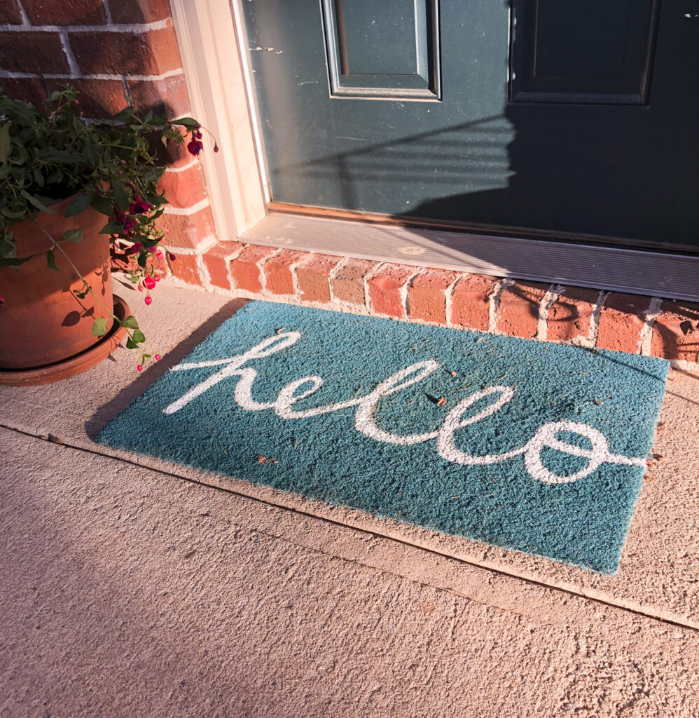 DIY Front Porch Refresh | simple ideas for big impact changes | How to repaint coir doormat budget diy