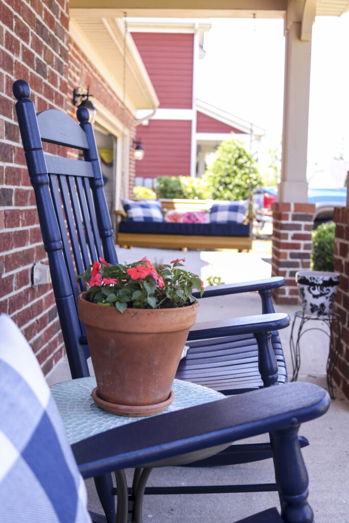 DIY Front Porch Refresh | simple ideas for big impact changes | cleaned and painted roadside treasure table